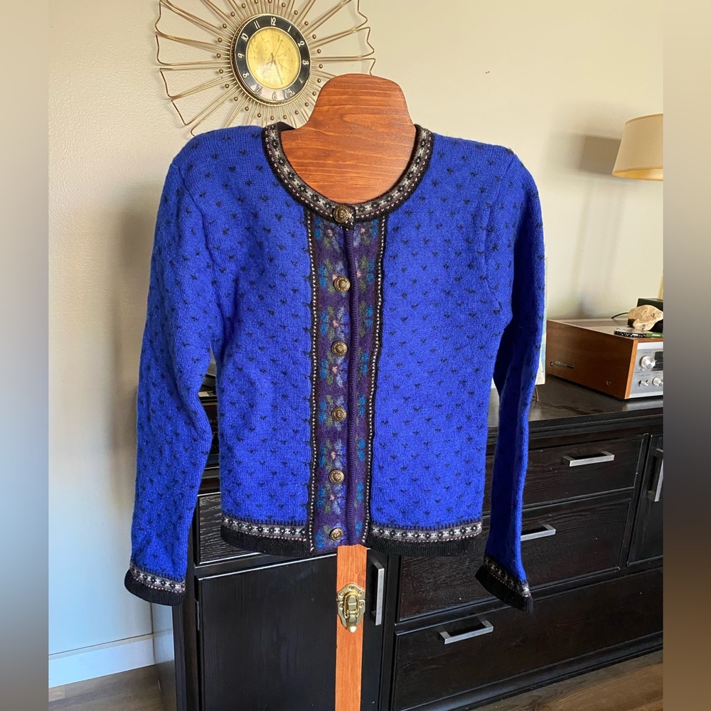 Vintage‎ Floral Wool Cardigan